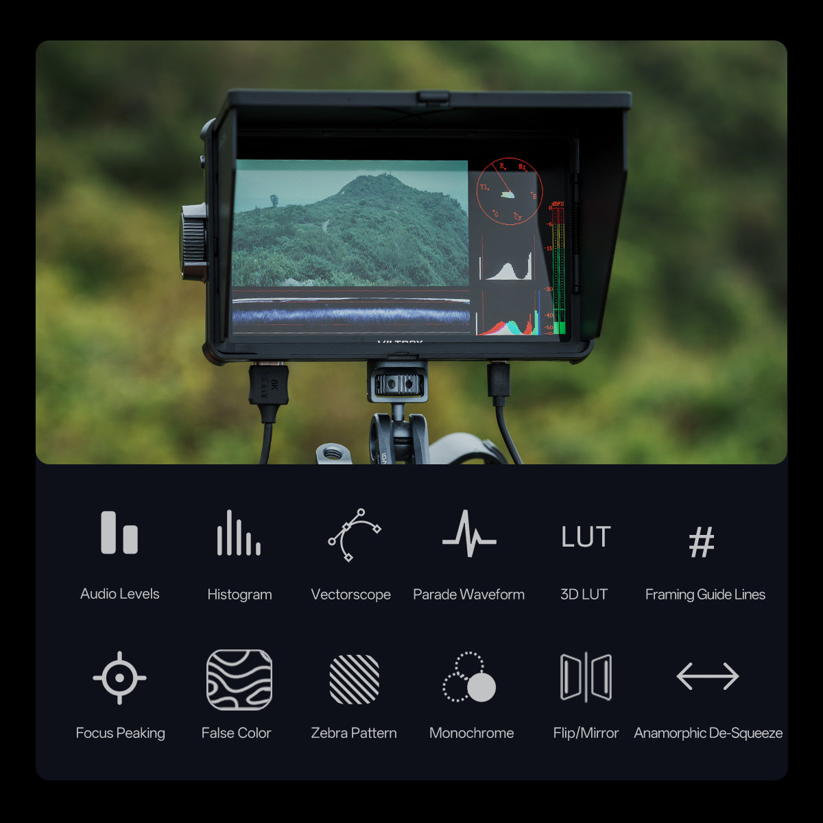 Compact Video Camera Monitor with Custom 3D LUT Support